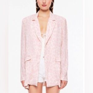 AFRM Pink Blush Leopard Blazer S